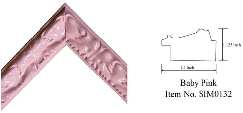a picture of a baby pink picture frame Item No. SIM0132