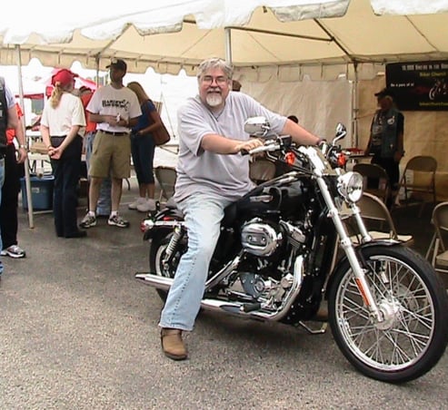 Rom on a scoot that the crew was raffling off as a give-away!