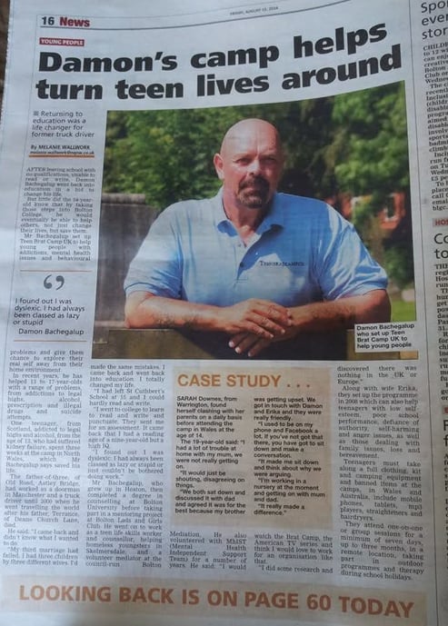 teencampsuk newspaper story