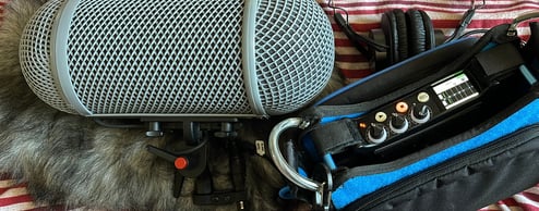 Rycote ORTF blimp and Sound Devices recorder in Orca bag