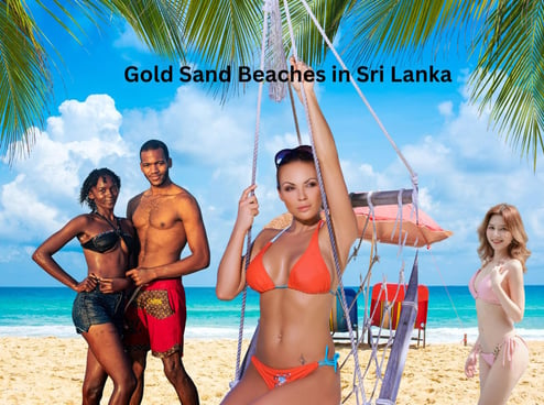 Gold Sand beaches at Matara Sri Lanka