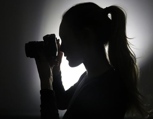 Portrait noir et blanc photographe 
