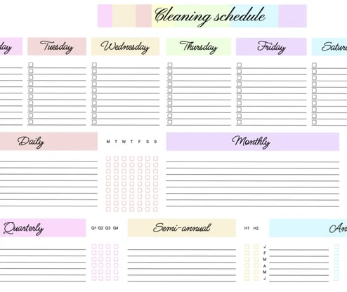 cleaning schedule