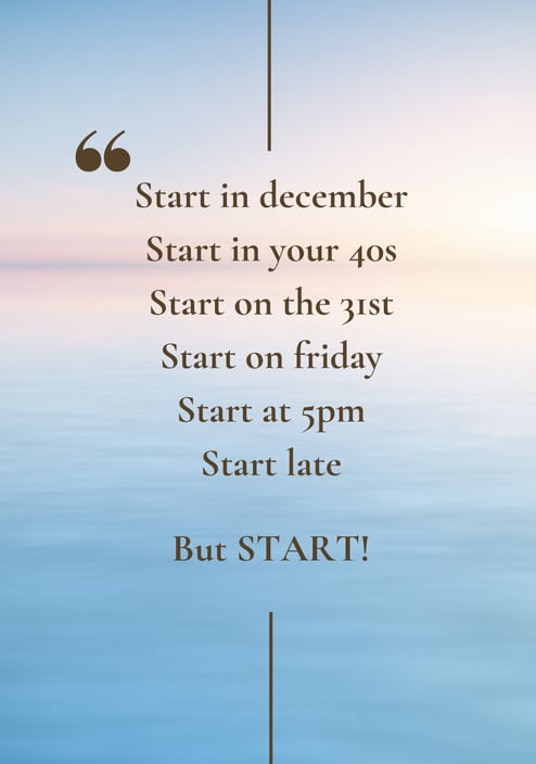 Just start to achieve your dreams motivational quote