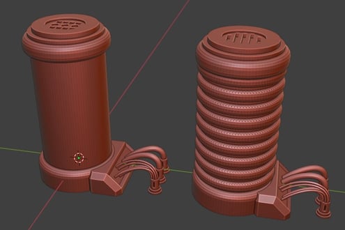 3D render of custom designed scenery items for table top wargaming