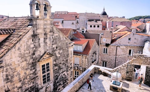 dubrovnik croatia the view on old buildings from Dubrovnik city walls walk