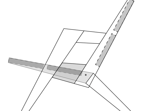 Digital mockup of the outdoor folding chair.