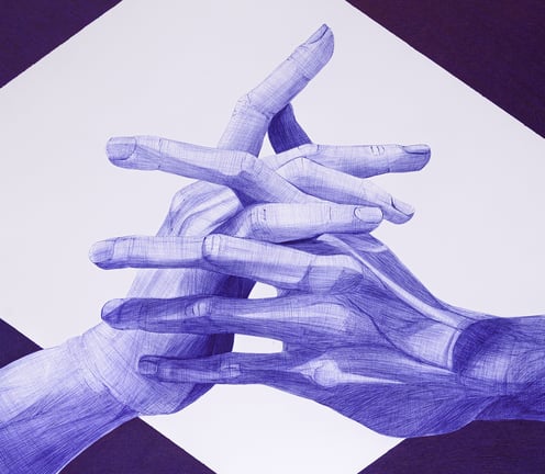 Dessin de mains entrelacées