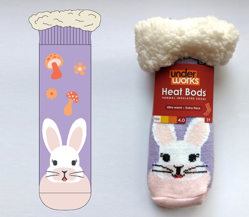 Bunny - HeatBods Sherpa Socks (Underworks)