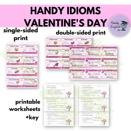 Valentine's idioms speaking vocabulary, writing and assessment