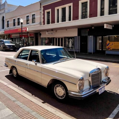 The Mercedes 250S fit the bill perfectly for a successful real estate salesman like Peter Pickering.