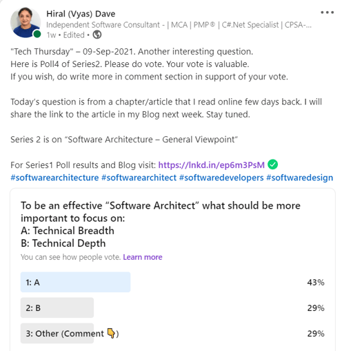 Alt Text: hiralvyasdave.com - Poll4 Result, part of Poll and Blog-Series2