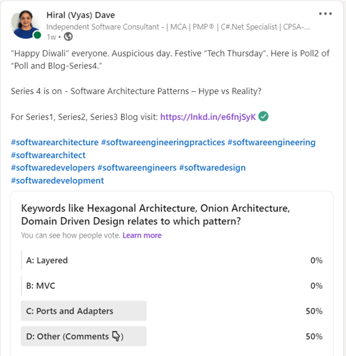 hiralvyasdave.com - Poll2 Result, part of Poll and Blog-Series4