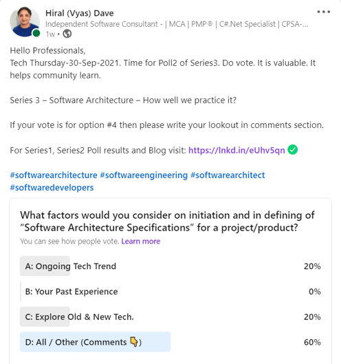  hiralvyasdave.com - Poll2 Result, part of Poll and Blog-Series3