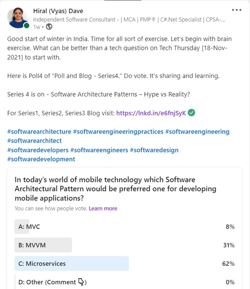 hiralvyasdave.com - Poll4 Result, part of Poll and Blog-Series4