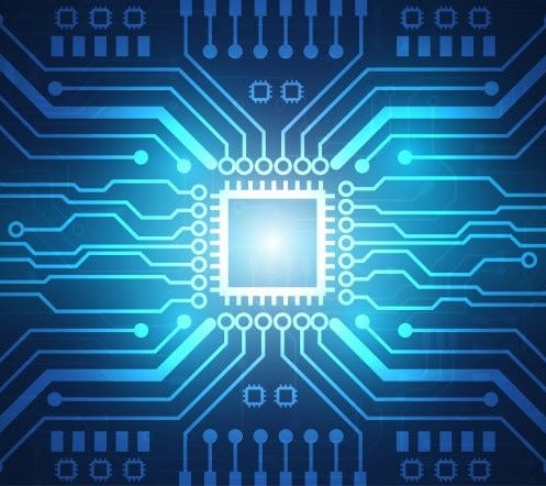 a computer chip, chip chip, chip in a computer processor