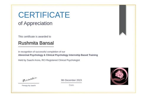 abnormal psychology and clinical psychology based internship