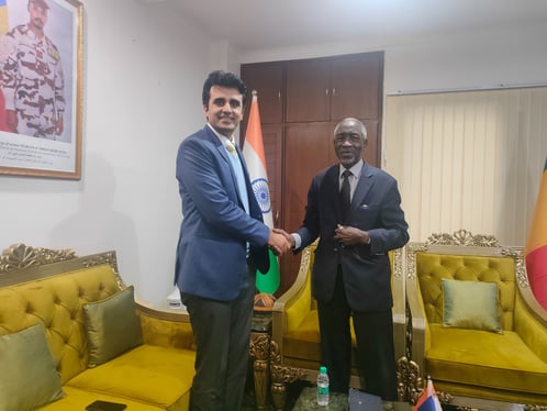 President of Chamber India Mr. Abhinav Balyan with the Ambassador of Chad