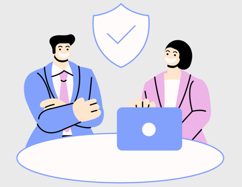 insurance advisor with client