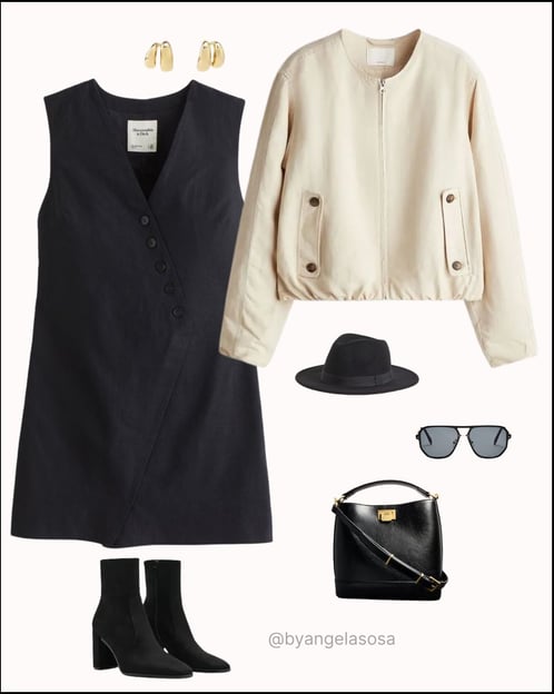 Outfit chic urbano con vestido