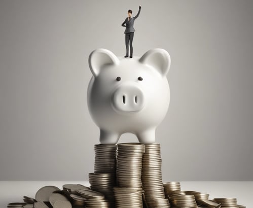 A white, rounded square object with the Bank of America logo displayed prominently. The logo features stylized red and blue stripes above the text 'BANK OF AMERICA'. The object casts a shadow on a vibrant red background, giving the impression that it is floating.