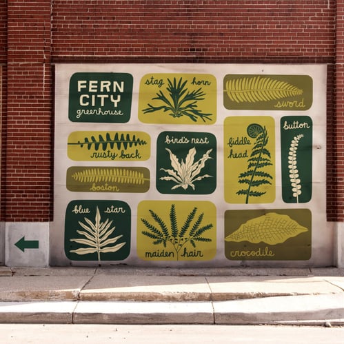 Custom hand drawn mural illustration small business