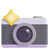 émoticône appareil photo qui flash