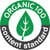 a green and black organic product logo with a leaf