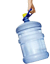 a person holding a plastic container with a cat on it