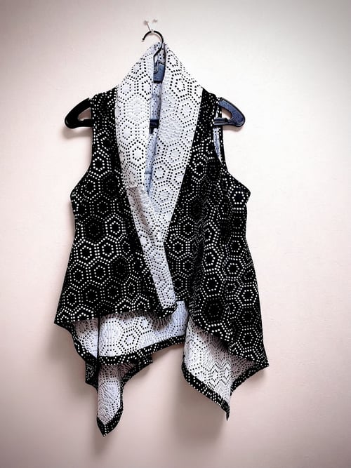 ストールベスト 白黒