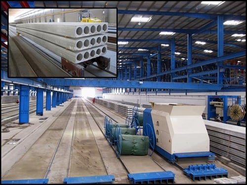Hollow-core slab line