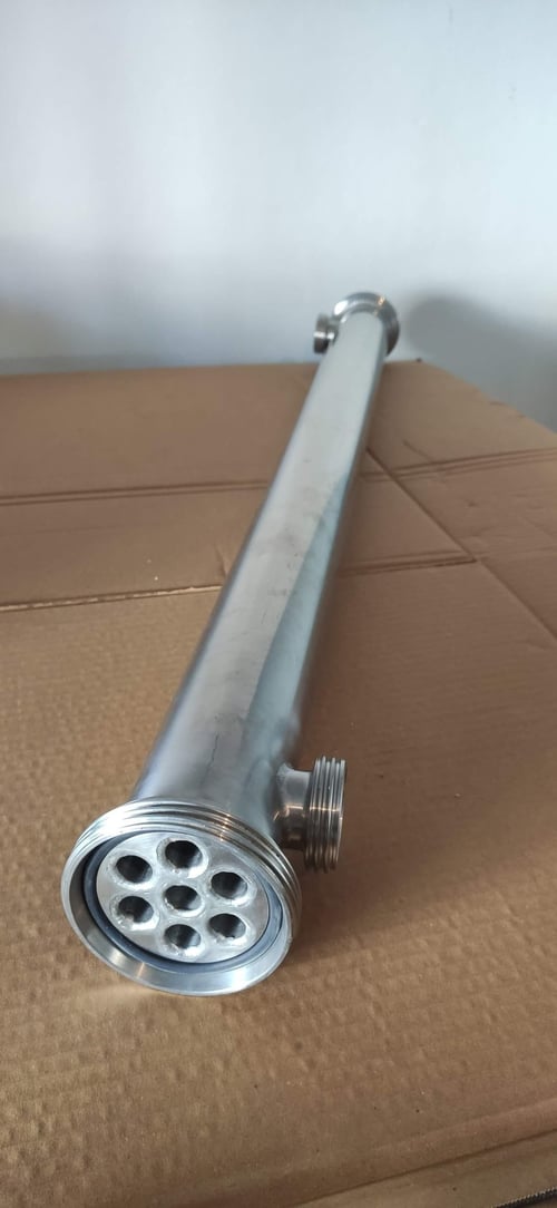 In-line tube bundle for milk cooling, detail