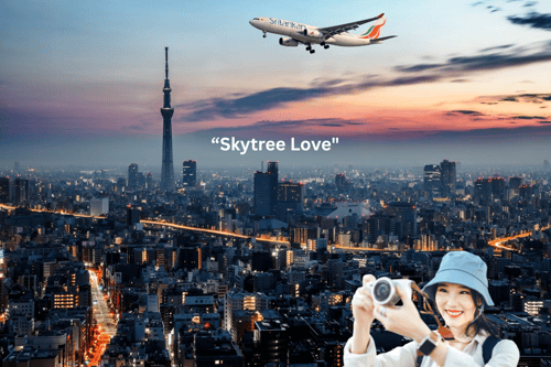 Skytree Love & Tokyo Skytree view with sunset sky – ending on a high note