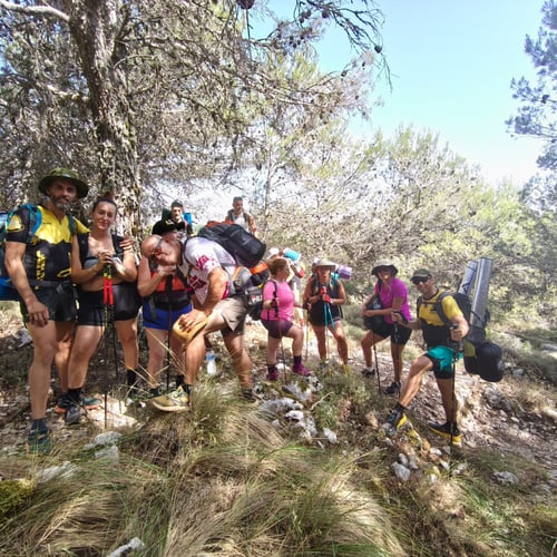 Group hiking