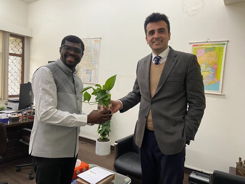 President of Chamber India Mr. Abhinav Balyan with diplomat from Ghana