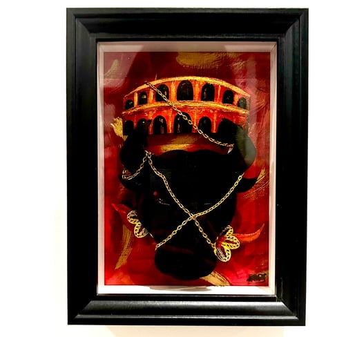 Ilona Paris painting, a chained bull's head