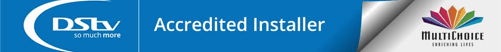 A picture showing a DSTV logo and a DSTV accredited installer logo