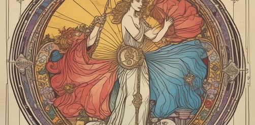 A dark blue book titled 'Moon Magic' lies on a textured fabric surface, accompanied by various mystical items such as gemstones, a small branch of herbs, and a pendant necklace. There are also cards with mystical imagery and a decorative stone nearby, conveying a sense of the occult and spirituality.
