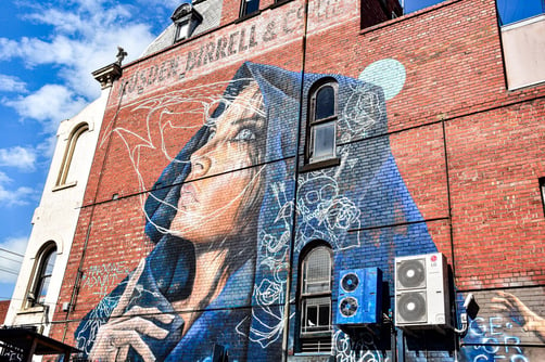 A mural by Adnate in Fitzroy, Melbourne