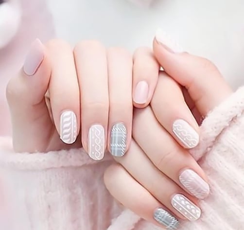 Uñas diseño tejido