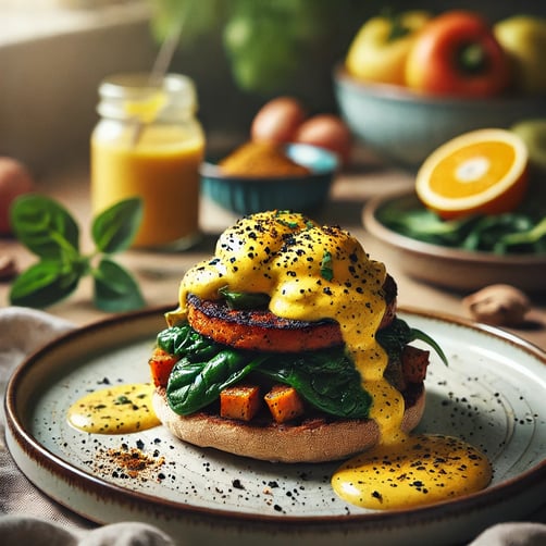 Vegan Benedict with Smoky Tempeh