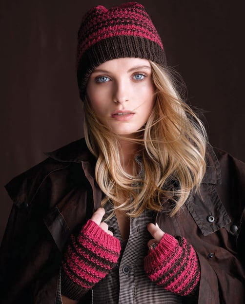 Slip Stitch Beanie & Mittens - Australian Superfine Merino (ACS)