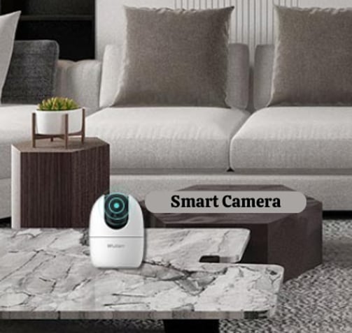 Smart camera in modern living room