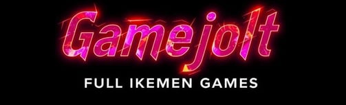 Black background logo with words Gamejolt Full Ikemen Games