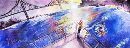 Illustrations from The Mermaids of New Orleans by New Orleans artist & illustrator Melissa Vandiver.