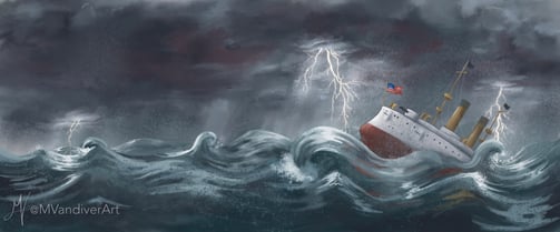 Illustrations from The Unkown Soldier's Journey Home by New Orleans artist Melissa Vandiver.