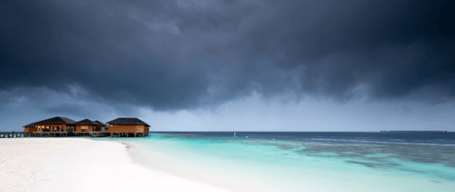 a stormy weather in tropical island