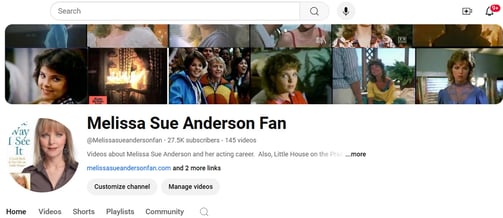 Melissa Sue Anderson Fan YouTube Channel