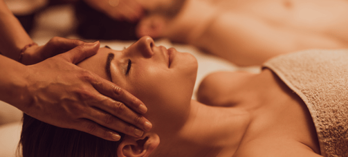 Couple enjoying duo massage during Ballarat Winter Festival 2025 – relaxing winter wellness experien