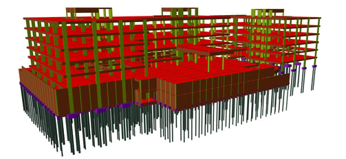 Projeto Estrutural de edificação comercial em concreto.